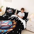 thumbnail image 3 of Erosebridal Baseball Themed Queen Sheet Sets,Cute Stars Print Bed Set For Boys Kids 4 Pieces, 3 of 6