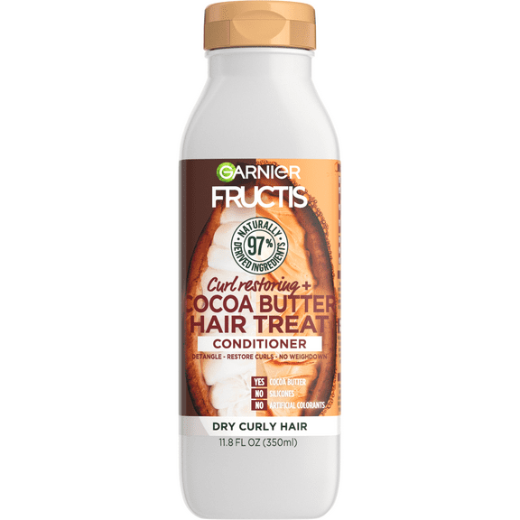 Garnier Fructis Curl Restoring Hair Treat Conditioner with Cocoa Butter, 11.8 fl oz