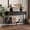 Black, variant on 47" Console Table with 2 Drawers and Storage Shelf, Modern Farmhouse Entryway Table for Hallway, Teal Blue Finish