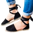 thumbnail image 4 of ZTTD Womens Flat Lace-Up Summer Holiday Sandals Shoes Strap Shoes Black, 4 of 8