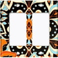 thumbnail image 6 of Metal Light Switch Plate Cover Colorful Flower Mandala Tile Pattern MDL019, 6 of 13