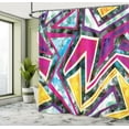 thumbnail image 5 of Ambesonne Abstract Shower Curtain, Geometric Diamond, 69"Wx75"L, Pink Yellow Green, 5 of 5