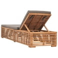 thumbnail image 4 of vidaXL 1 Piece Outdoor Patio Sun Lounger Chair with Cushion Solid Teak Wood Garden Recliner, 4 of 8