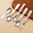 thumbnail image 5 of 304 Stainless Steel Creative Tableware Outdoor Portable Three-Fold Spoon Fork, 5 of 8