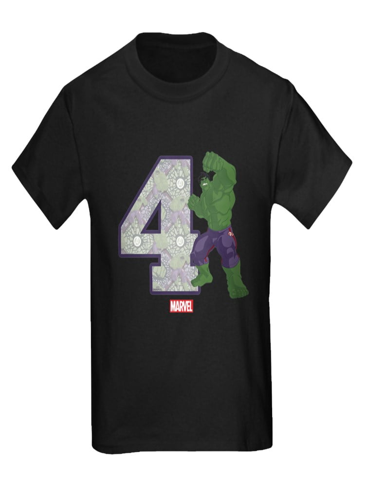 Download CafePress - Hulk Birthday Age 4 Kids Dark T Shirt - Kids ...