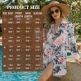 thumbnail image 7 of Xoenoiee Watercolor Flower Print Women's Long Sleeve Shirt Button Down Tunic Dresses Beach Cover-ups Curved Hem Oversized Blouse Tops with Pockets, L, 7 of 7
