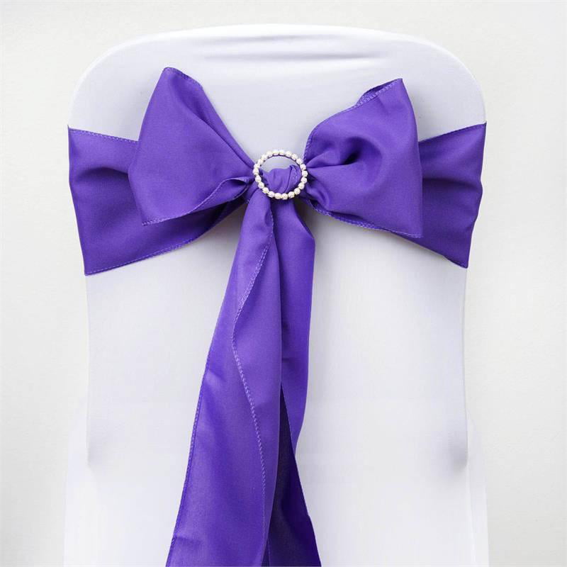 5/20/50pcs Satin Ribbons Chair Back Cover Tie Bow Wedding Festival Party Decors 