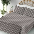 thumbnail image 3 of Ambesonne Abstract Fitted & Flat Sheet with Shams 4 Pcs Set, Geometric Print Motifs Art, Full, Dimgray, 3 of 5