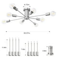 thumbnail image 4 of 8-Light Modern Semi Flush Mount Lights for Kitchen Study Living Room Nickel, 4 of 5