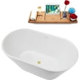 thumbnail image 2 of 54" Streamline NB5180PBR Soaking Freestanding Tub and Tray With Internal Drain in Polished Brass, 2 of 7