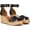 Black, variant on Womens Clemens Raffia Espadrille Wedge Sandals Natural Beige Raffia 9.5M