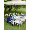 thumbnail image 3 of Outdoor Tablecloth with Umbrella Hole and Zipper, Navy Blue Snowman Christmas Rectangle Table Cloth 52x70 Inch Waterproof Tablecloth, Xmas Tree Balls Snowflake Picnic Table Cover for Patio Camping, 3 of 7