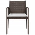 thumbnail image 2 of vidaXL Garden Chairs with Cushions 2 pcs Brown 56.5x57x83 cm Poly Rattan, 2 of 5
