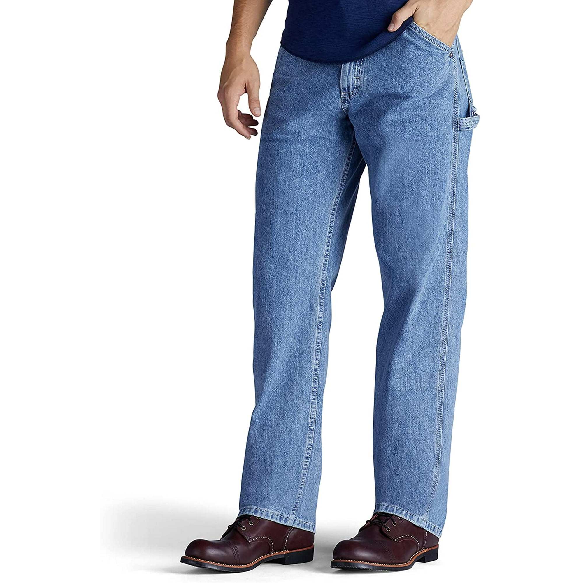Lee Mens Loose Fit Straight Leg Carpenter Jean Retro Stone 29W x 34L Walmart