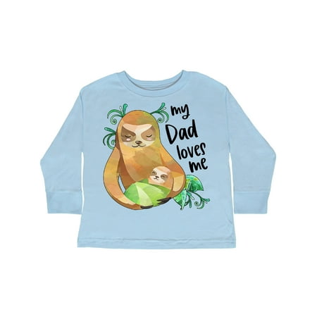 

Inktastic My Dad Loves Me Cute Sloth and Baby Gift Toddler Boy or Toddler Girl Long Sleeve T-Shirt