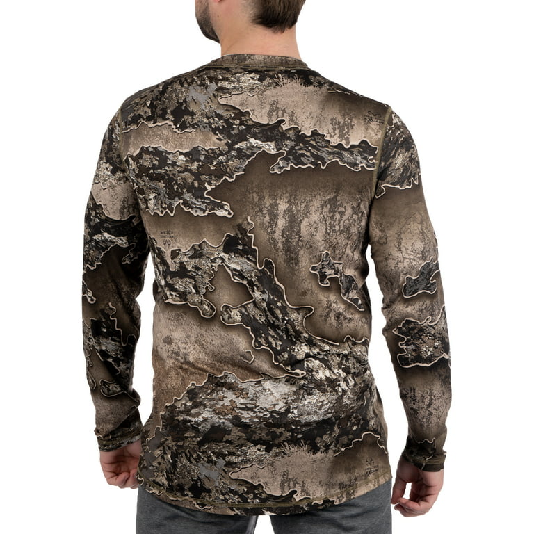 Men\'s Long Sleeve Camo Tee Scent Control Cotton Shirt by Realtree, Sizes  S-3XL