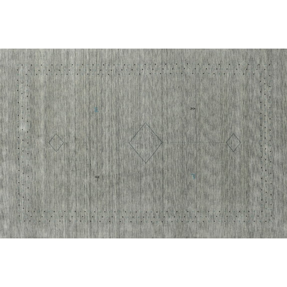 Ahgly Company Indoor Rectangle Contemporary Dark Gray Abstract Area Rugs, 6' x 9'