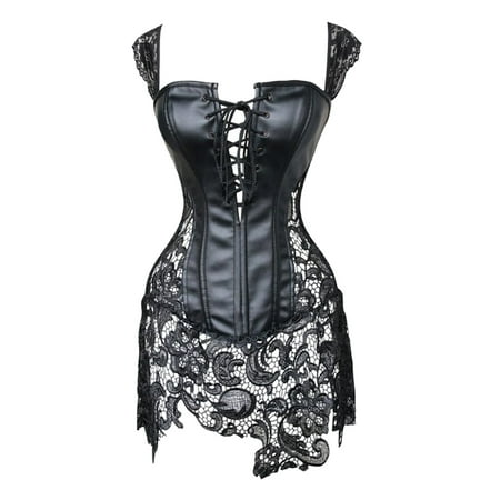

Breathable Waist Trainer Corset Dress Front Leather Lace up Back Zipper