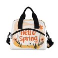thumbnail image 2 of Lunch Bag Portable Crossbody Meal Bag Cooler Bag Insulated Lunch Bag Food Bag Handheld & Crossbody Design Hello Spring Pattern, 2 of 6