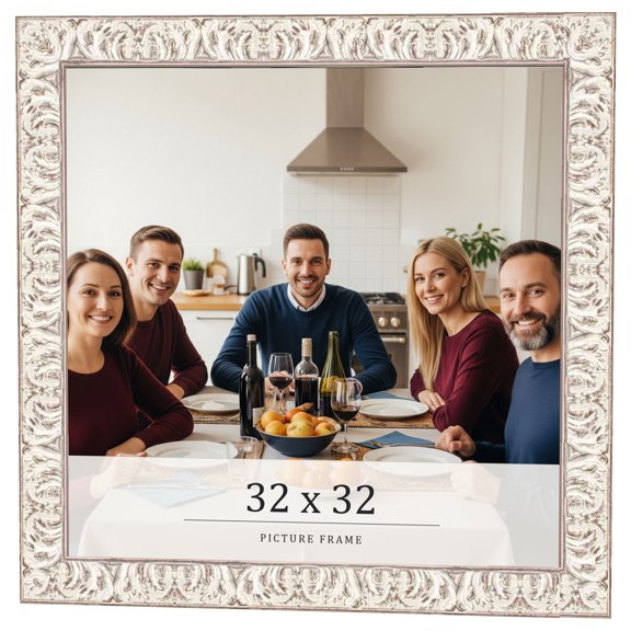 32x32 Frame White Real Wood Picture Frame Width 1.5 inches | Interior Frame Depth 0.5 inches |