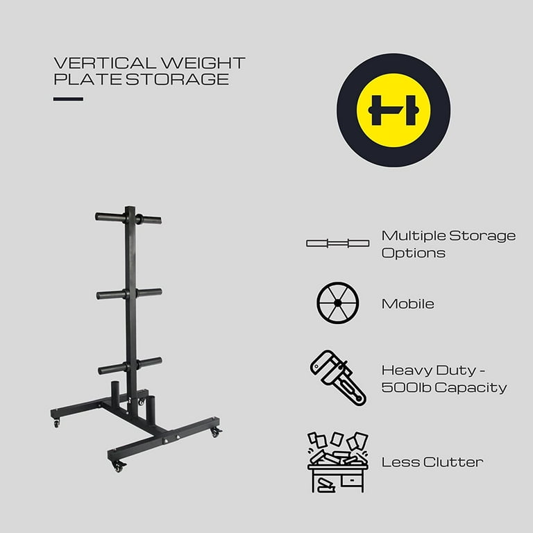 HulkFit Heavy Duty Vertical Weight Plate and Barbell Storage for Home Commercial Gym Walmart