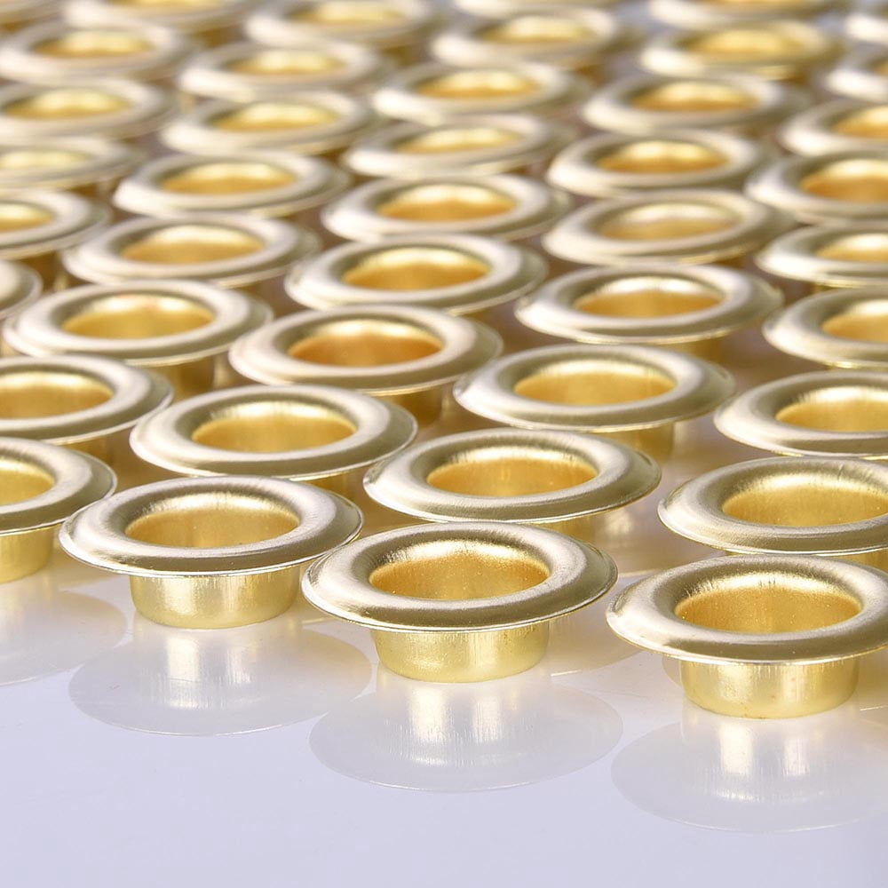 Yescom 1000 pcs 3/8" Grommet Kit 10mm Size #2 Brass Grommets Compatible with Semi Automatic Grommet Machine for Fabric Canvas Tarps Banners