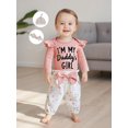 thumbnail image 5 of BemeyourBBs Newborn Baby Girls Outfit I'M My Daddy's Girl Letter Print Romper Floral Pants Set Headband Hat Spring Fall Winter Clothes, 5 of 9