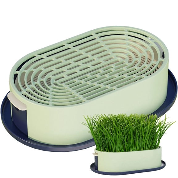 Hydroponic Cat Grass Planter Seed Sprouter Tray Lightweight Sprouting Tray Catnip Pot Plant Box for Planting Cat Grass