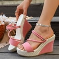 thumbnail image 2 of DAFEI Thick Soled Toe Wedge Slip Height Increasing Sandals with Cut Out Design Comfortable Women's Sandals, 2 of 8