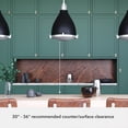 thumbnail image 6 of Hunter - Bluff View 3-light Matte Black, Medium Size Pendant Light, Dimmable, Casual Style, Bell Shaped, for Bedrooms, Dining, Living Rooms - 19212, 6 of 8