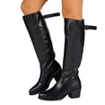 thumbnail image 4 of Viluyesy Womens Knee High Boots Chunky Block Heel Buckle Strap Faux Leather Comfortable Walking Shoes Black Size 9.5, 4 of 9