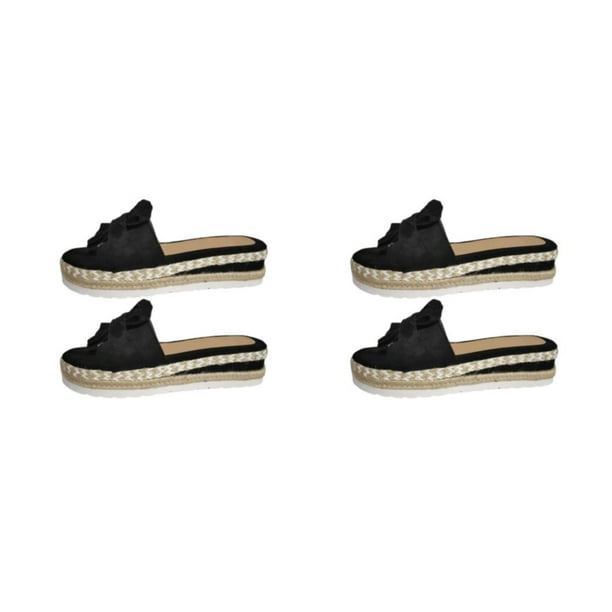 Sonducket Zapatos de plataforma de cuña, zapatos planos de verano con lazo, sandalias de playa, zapatillas anchas de ocio, sandalias para mujer, Type1 NO1
