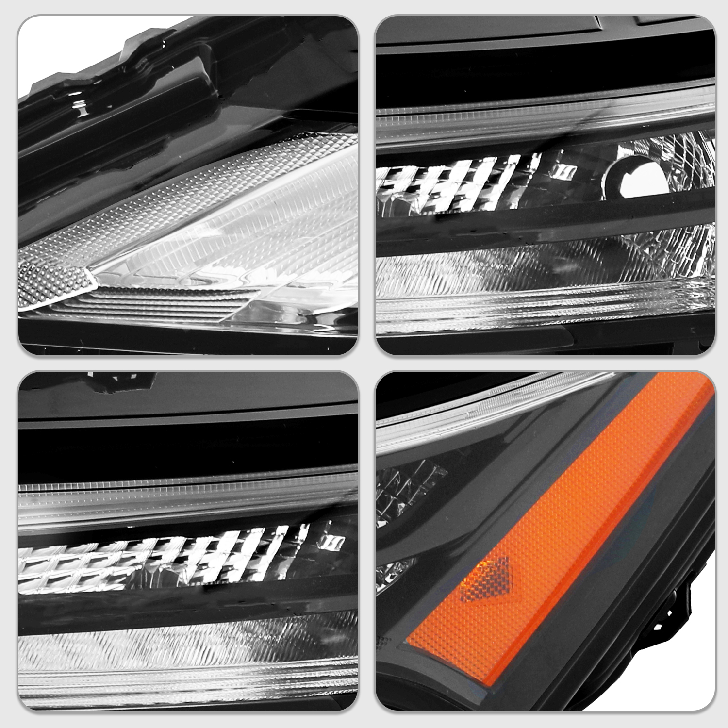Motoroza Driver Side Headlight For 2021-2023 Nissan Rogue – LED DRL With Halogen, Black Housing, Direct Fit