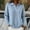 Blue, variant on Plus Size Women's Winter V-Neck Long Sleeve Knitted Pullover Sweater with Collar