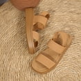 thumbnail image 4 of Pennysue Women's Platform Wedges Sandals Brown Elastic Ankle Strap Sandals 6M, 4 of 7