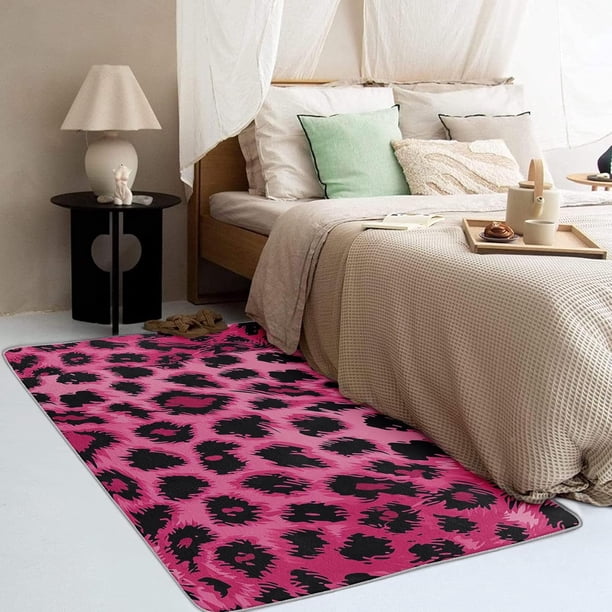 Hot Pink Leopard Print Rug & Home Decor - Living Room Rug, Cheetah