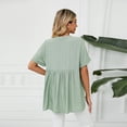 thumbnail image 3 of Fjuchai Womens Chiffon Shirt Summer V-Neck Loose Short Sleeve T-Shirt for Female Casual Pullover Tees Shirt S-XXL, 3 of 9