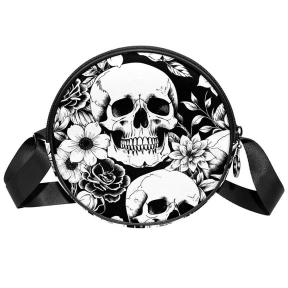 ERJLKXP Retro Sugar Skull Small Crossbody Bags for Women,Casual Travel Sling Bag,Over the Shoulder Cross Body Purses