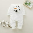 thumbnail image 4 of Sinhoon Baby Boy Girls Christmas Romper Velvet Hoodied Snowman Jumpsuit Toddler Costume Xmas Clothes(6-12 Months), 4 of 7