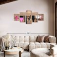 thumbnail image 2 of Elephant Stock Hair Styling Accessories Wall Art - Horizontal Multi Panel Canvas - Living Room Wall Decor - Fashion And Beauty Multi Panel - Pink And Brown Decor - 74" x 34", 2 of 4
