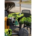 thumbnail image 5 of Outdoor Tablecloth with Umbrella Hole for Patio/Picnic/Party/Camping, Green Yellow Football Waterproof Table Cloth Square Cover Washable, Soccer Black Player Silhouette (54"x 54"), 5 of 9