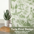 thumbnail image 6 of DriftAway Kitchen Curtains Toile Tier Linen Short Curtains Cafe 36 Inch Length for Living Room Bathroom Farmhouse French Country Vintage Printed Pattern Rod Pocket 2 Panels Loden Green, 6 of 8