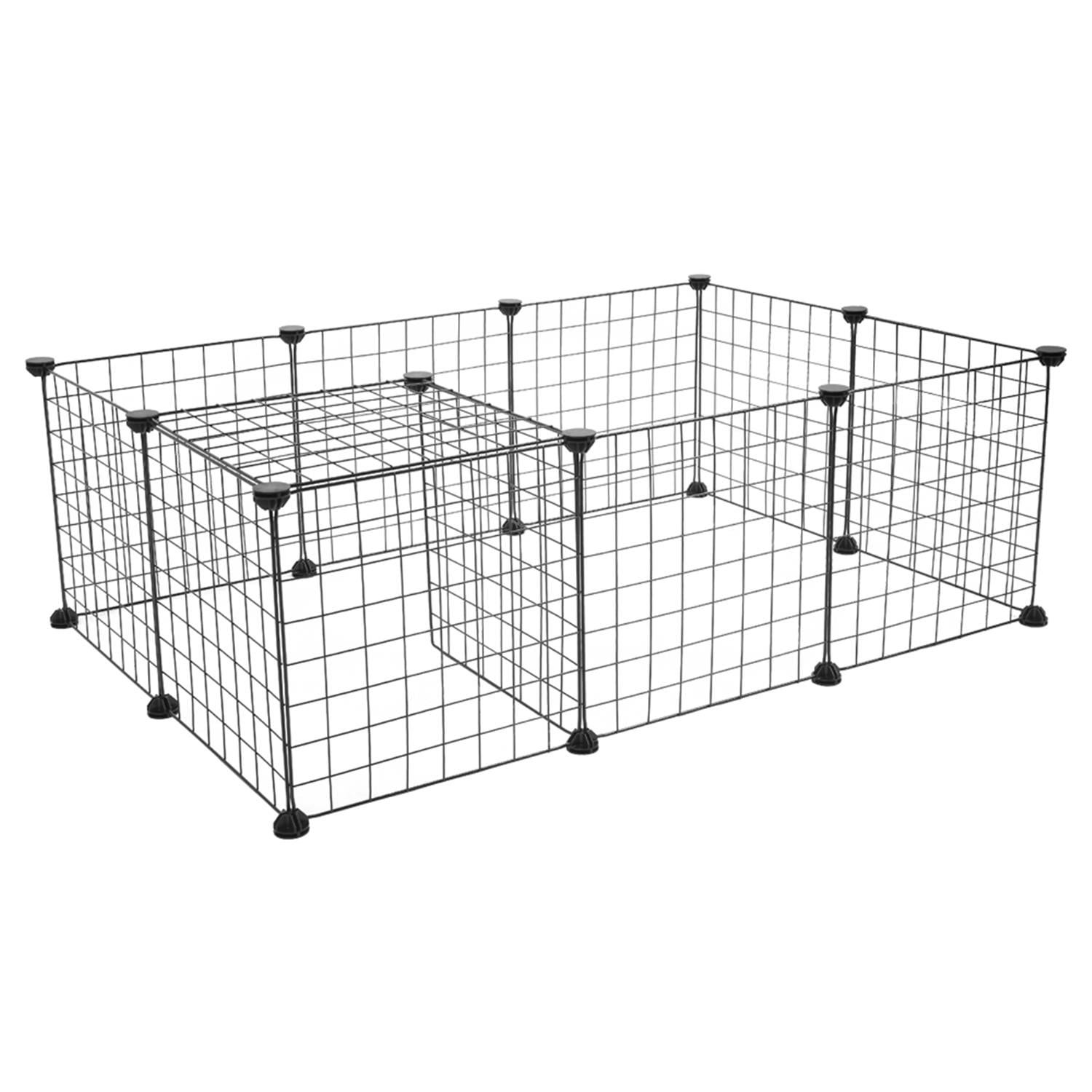Pefilos 35" Pet Kennel, 32 pcs Folding Wire Dog Playpen for Small Animals, Guinea Pigs, Rabbits Kennel Crate Fence Tent, Black Pefilos 35" Pet Kennel, 32 pcs Folding Wire Dog Playpen for Small Animals, Guinea Pigs, Rabbits Kennel Crate Fence Tent, Black