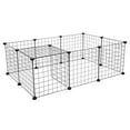 thumbnail image 5 of Pefilos 35" Pet Kennel, 32 pcs Folding Wire Dog Playpen for Small Animals, Guinea Pigs, Rabbits Kennel Crate Fence Tent, Black, 5 of 7