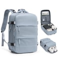 thumbnail image 1 of Mochila de viaje Coofay impermeable para mujer y hombre gris azul, 1 of 9