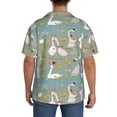 thumbnail image 3 of Gukieu Cute Farm Birds Print Men's Short-sleeved Shirts, Button-down Pocket Shirts, T-shirts, Beach Vacation Travel Summer Clothing-4X-Large, 3 of 5