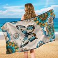 thumbnail image 6 of XYZCANDO Butterfly Pattern Towel Car Seat Cover Comfortable for Gym Beach Yoga, Soft Non-Slip Towel Seats Cover Sweatproof, 6 of 11