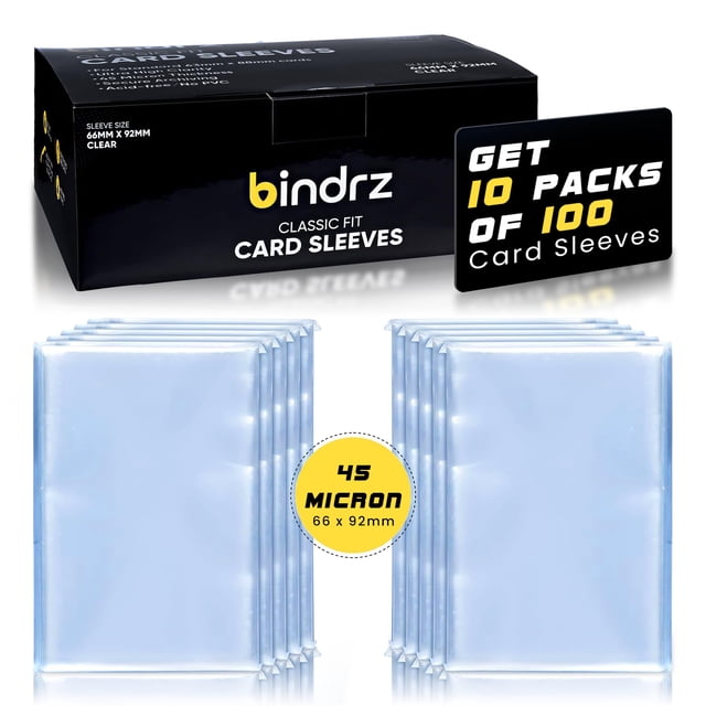 Fundas para cartas bindrz 66x92 mm, 45 micras, transparentes, 1000 piezas