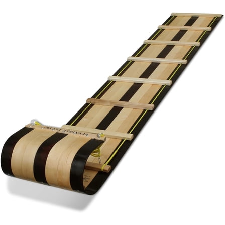 Flexible Flyer 6 Foot Classic Wood Toboggan Sled for 1 to 3 Riders (Walnut) - Long Snow Sled for Adults & Kids Ages 5 and Up with Runner Handles and Pull Rope Included