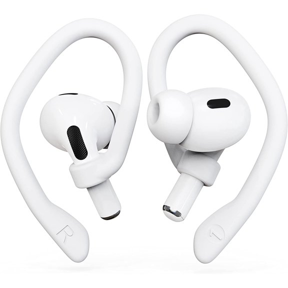 Ear Hooks 2 Pairs for AirPods Pro 2 & 1, AirPods 3 & 2 & 1, Airpod Ear Hook, Anti-Slip Comfortable Fit, Ergonomic Design, AirPods Accessories (Small, White)